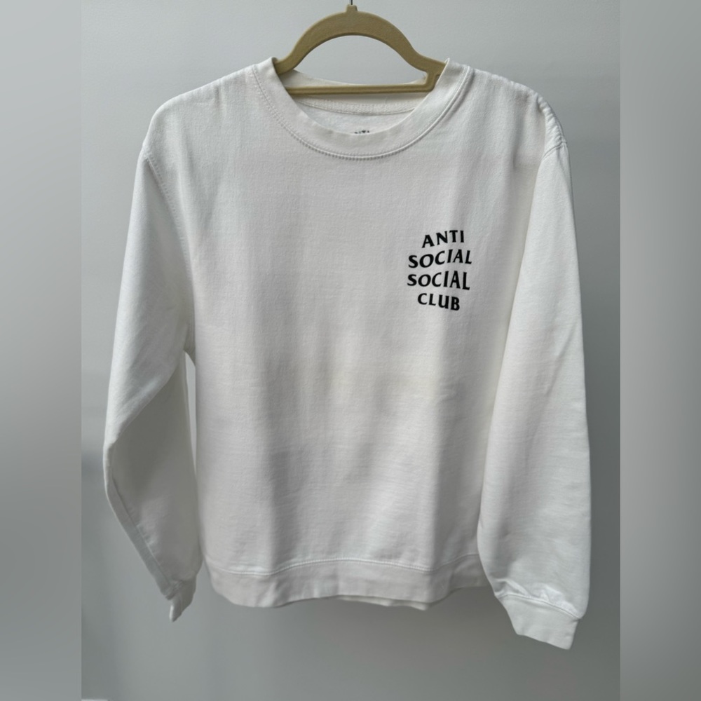 Anti Social Social‎ Club White Crewneck Sweatshirt, Size S